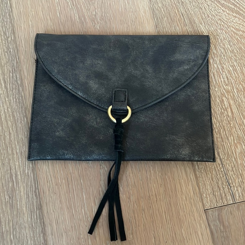 Anthropologie leather foldover clutch